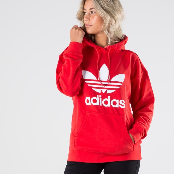 adidas Sweaters - Adidas Red Trefoil Hoodie